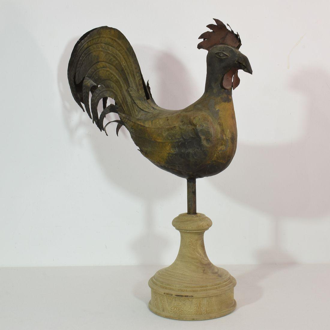 Artisanat Girouette en fer de coq ou de coq de bruyère, art populaire français du 19e siècle en vente