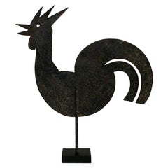 French 19th Century Folk Art Iron Rooster or Cockerel Weathervane