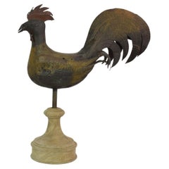 Antique French 19th Century Folk Art Iron Rooster or Cockerel Weathervane