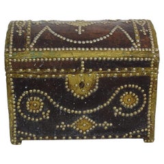 French 19th Century Folk Art Leather Box