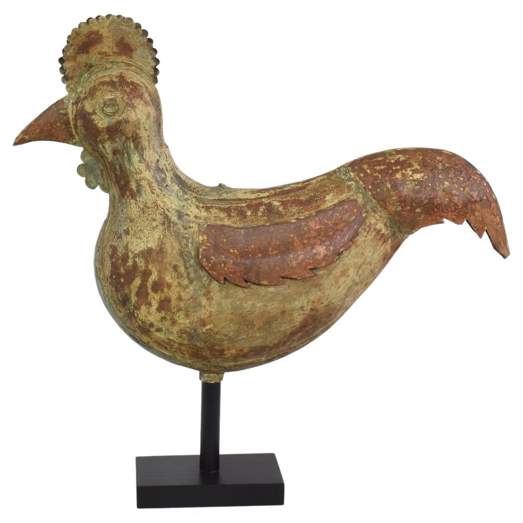 French 19th Century Folk Art Metal Rooster or Cockerel Weathervane For Sale