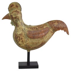 Französisch 19. Jahrhundert Folk Art Metal Rooster oder Hahn Wetterfahne