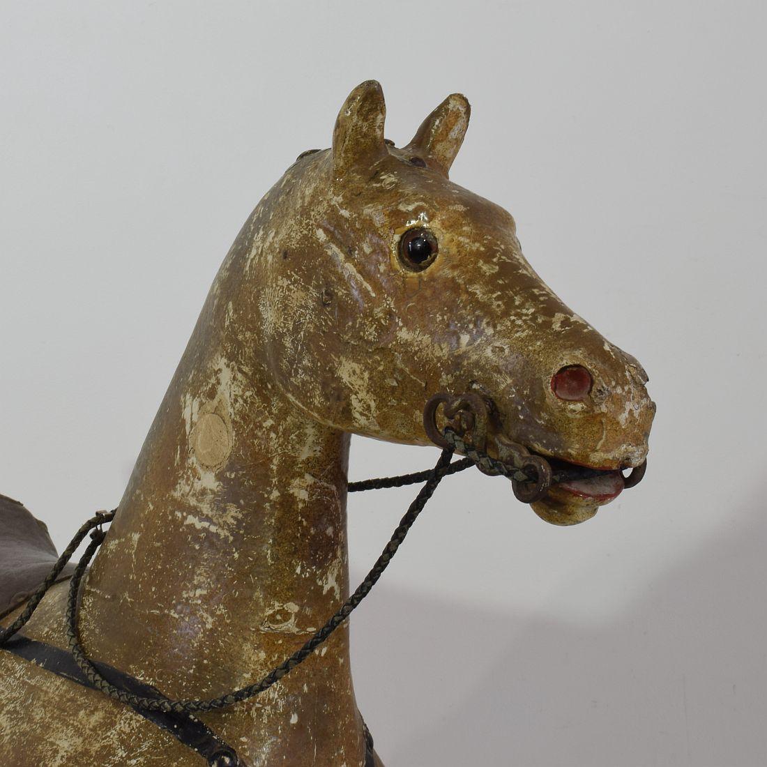 French 19th Century Folk Art Wooden Horse 7