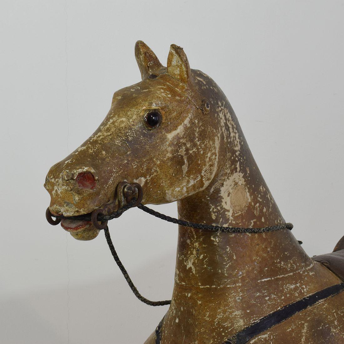 French 19th Century Folk Art Wooden Horse 8