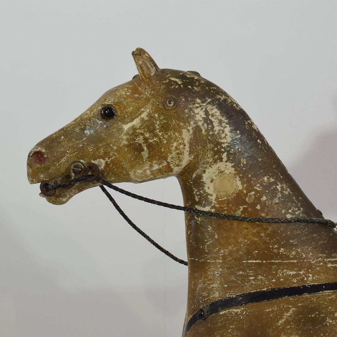 French 19th Century Folk Art Wooden Horse 9