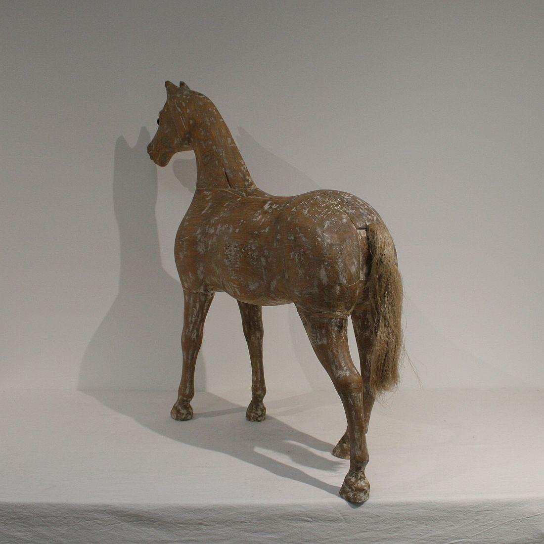 French 19th Century Folk Art Wooden Horse 2