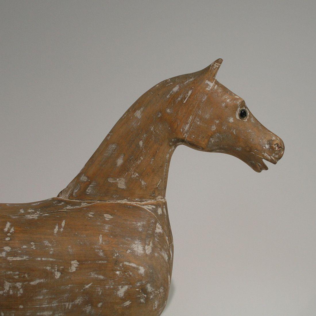 French 19th Century Folk Art Wooden Horse 4