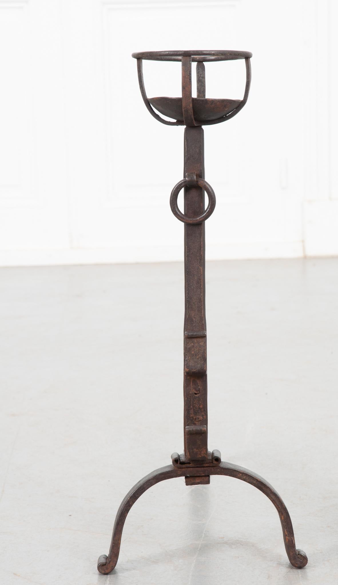 French 19th Century Forged Iron Andirons In Good Condition For Sale In Baton Rouge, LA
