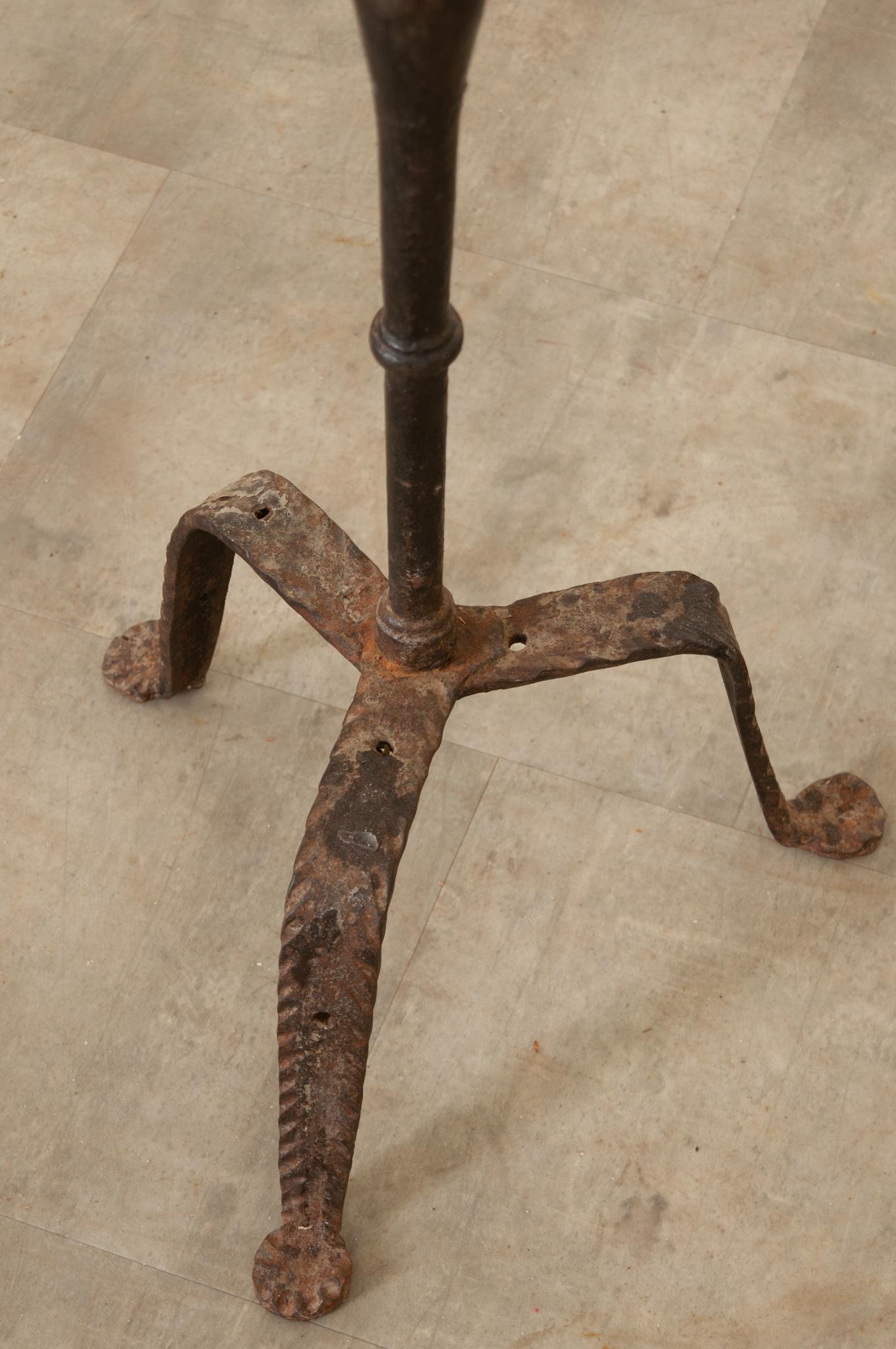 French 19th Century Forged Iron Candelabra In Good Condition For Sale In Baton Rouge, LA