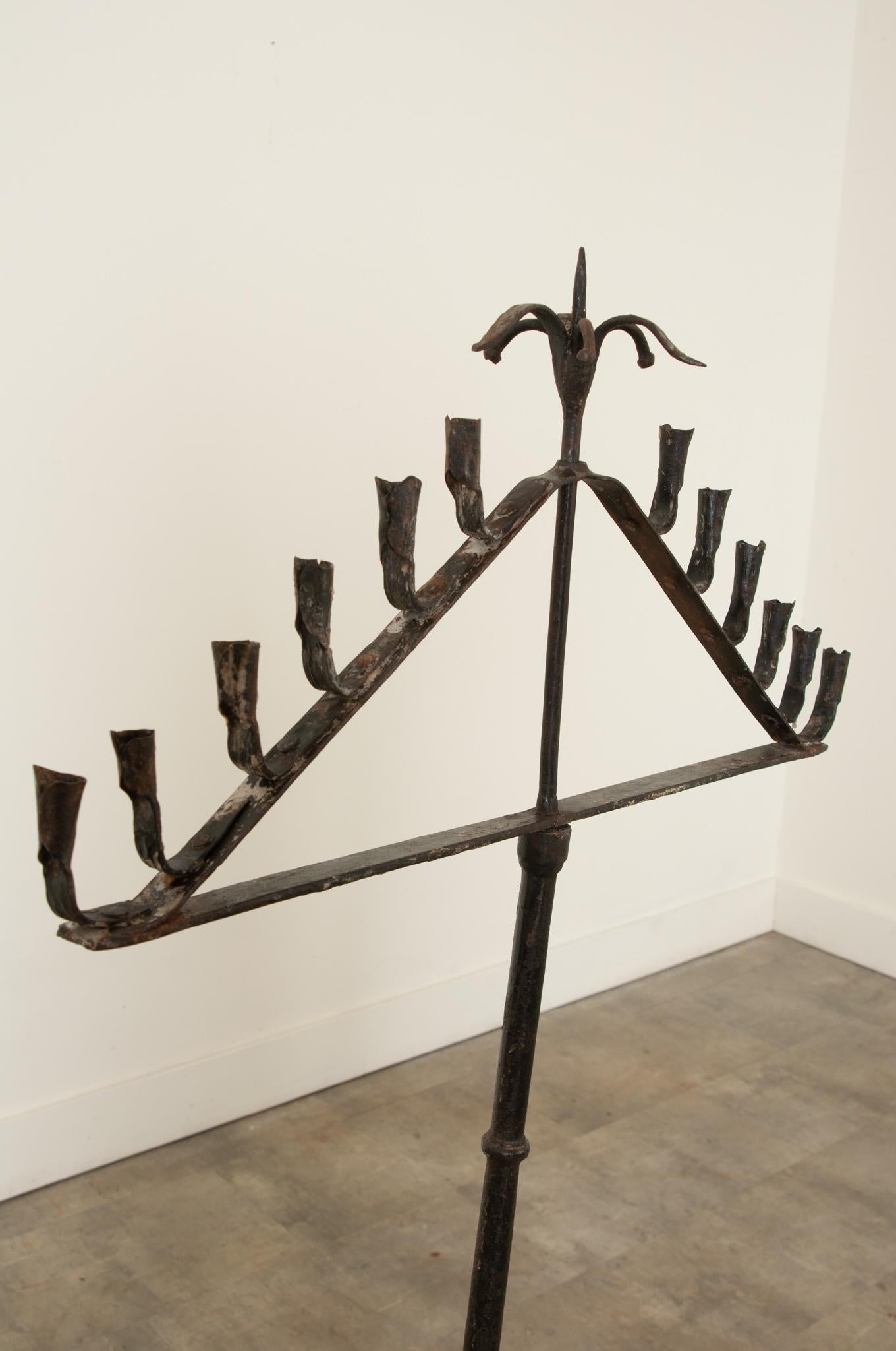 French 19th Century Forged Iron Candelabra For Sale 1