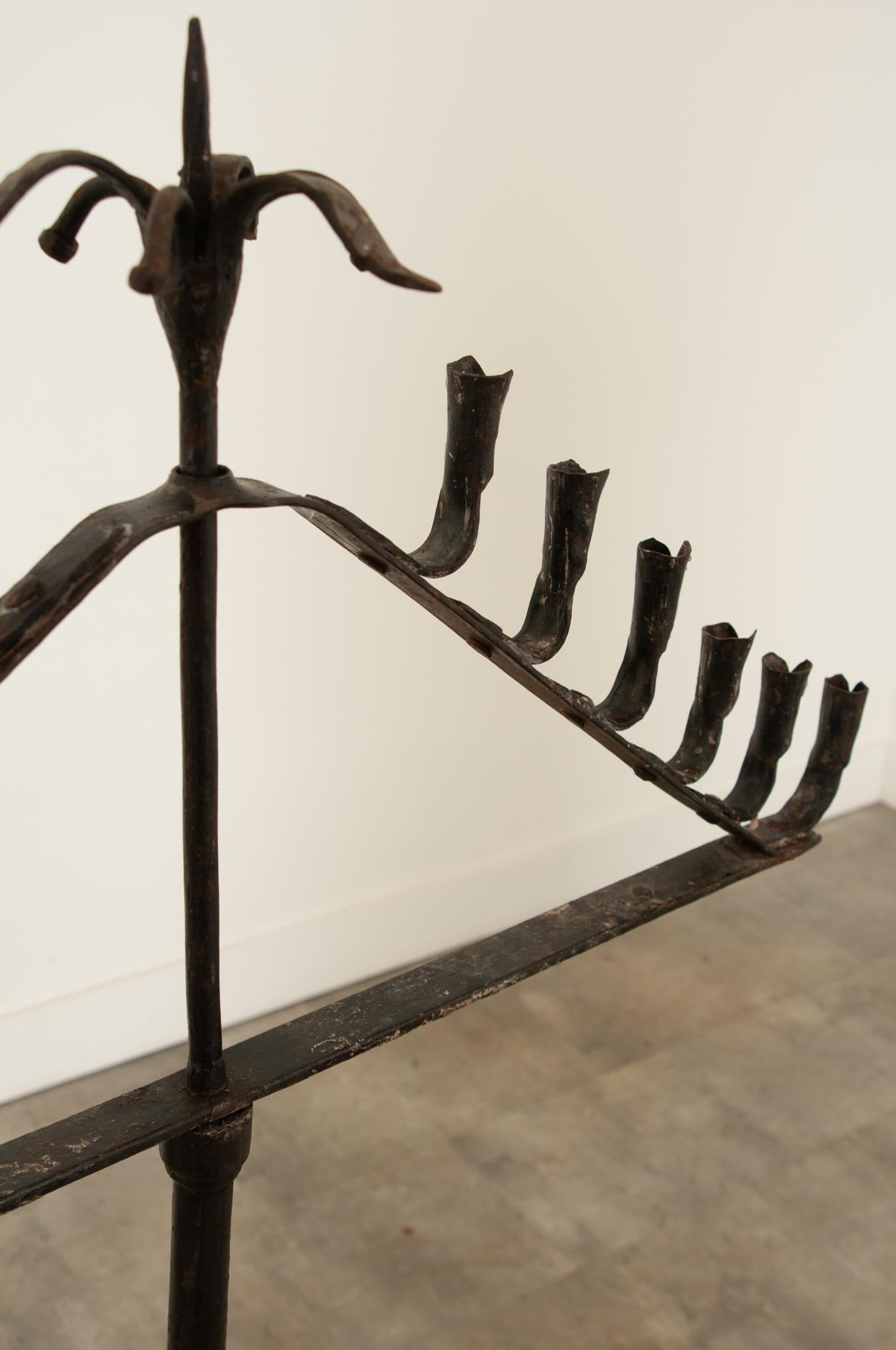 French 19th Century Forged Iron Candelabra For Sale 2