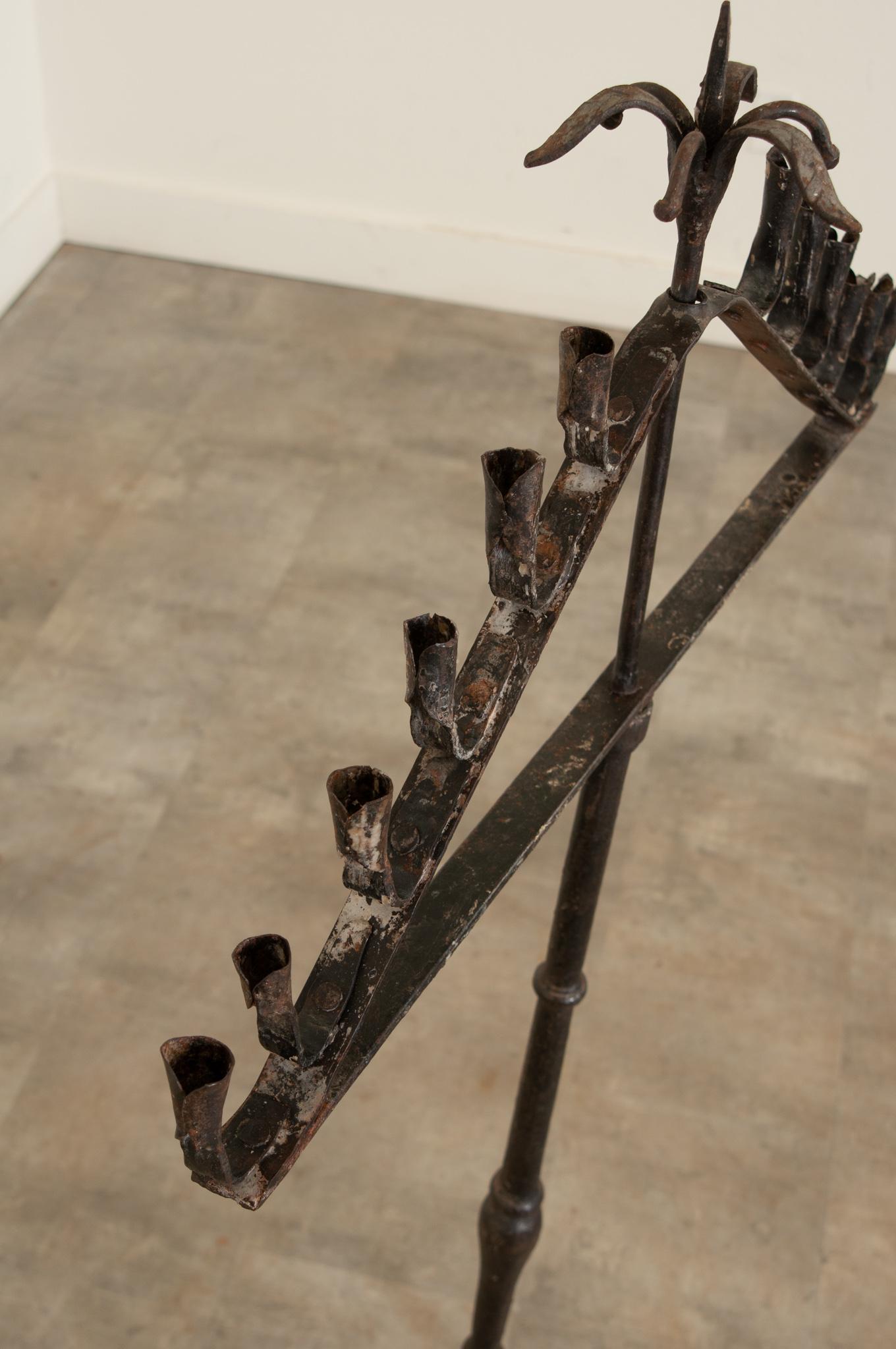 French 19th Century Forged Iron Candelabra For Sale 5