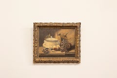 Französisch 19. Jahrhundert gerahmt und signiert Öl auf Leinwand Stillleben Gemälde