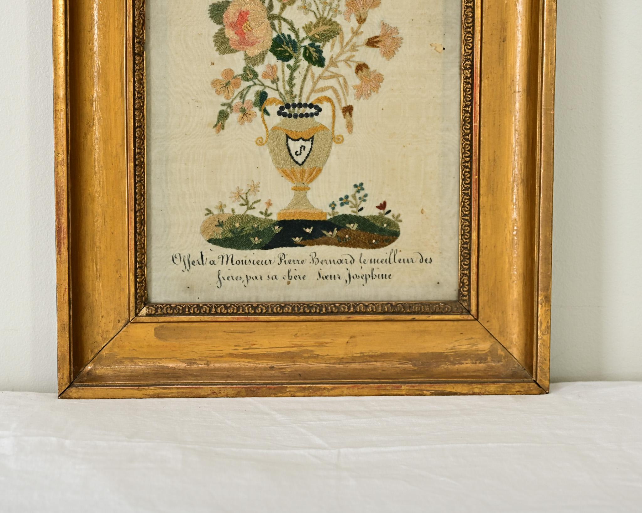 Other French 19th Century Framed Embroidery Sample