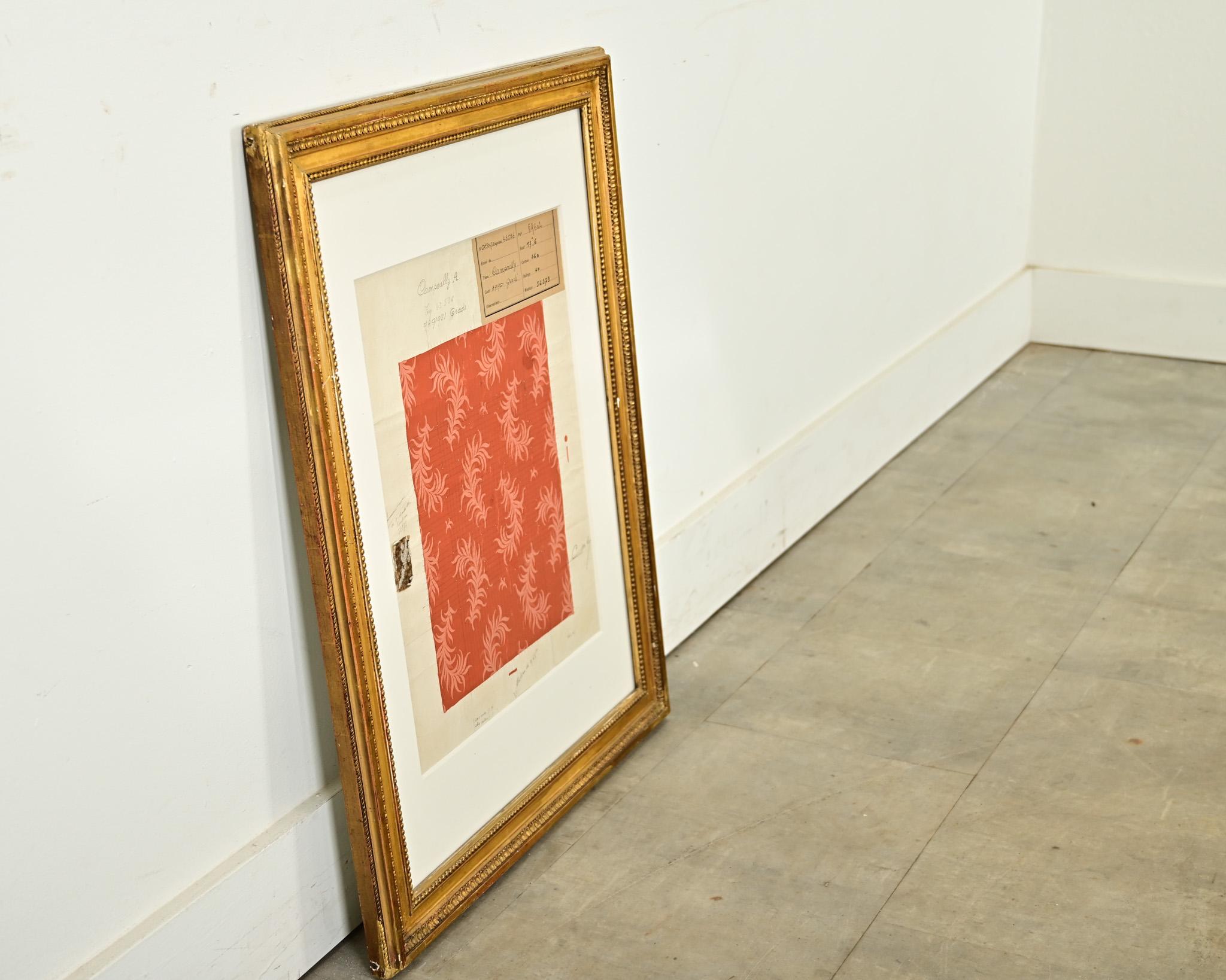 French 19th Century Framed Fabric Strike Off For Sale 4