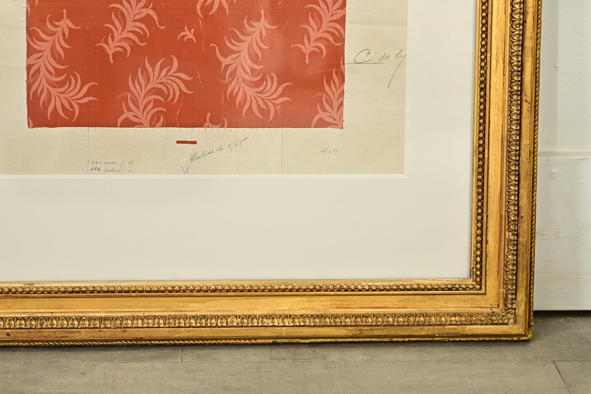 French 19th Century Framed Fabric Strike Off For Sale 2