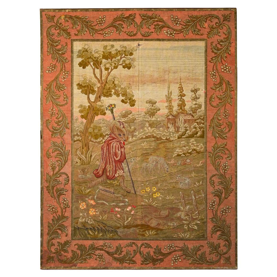 French 19th Century Framed Fox Tapestry