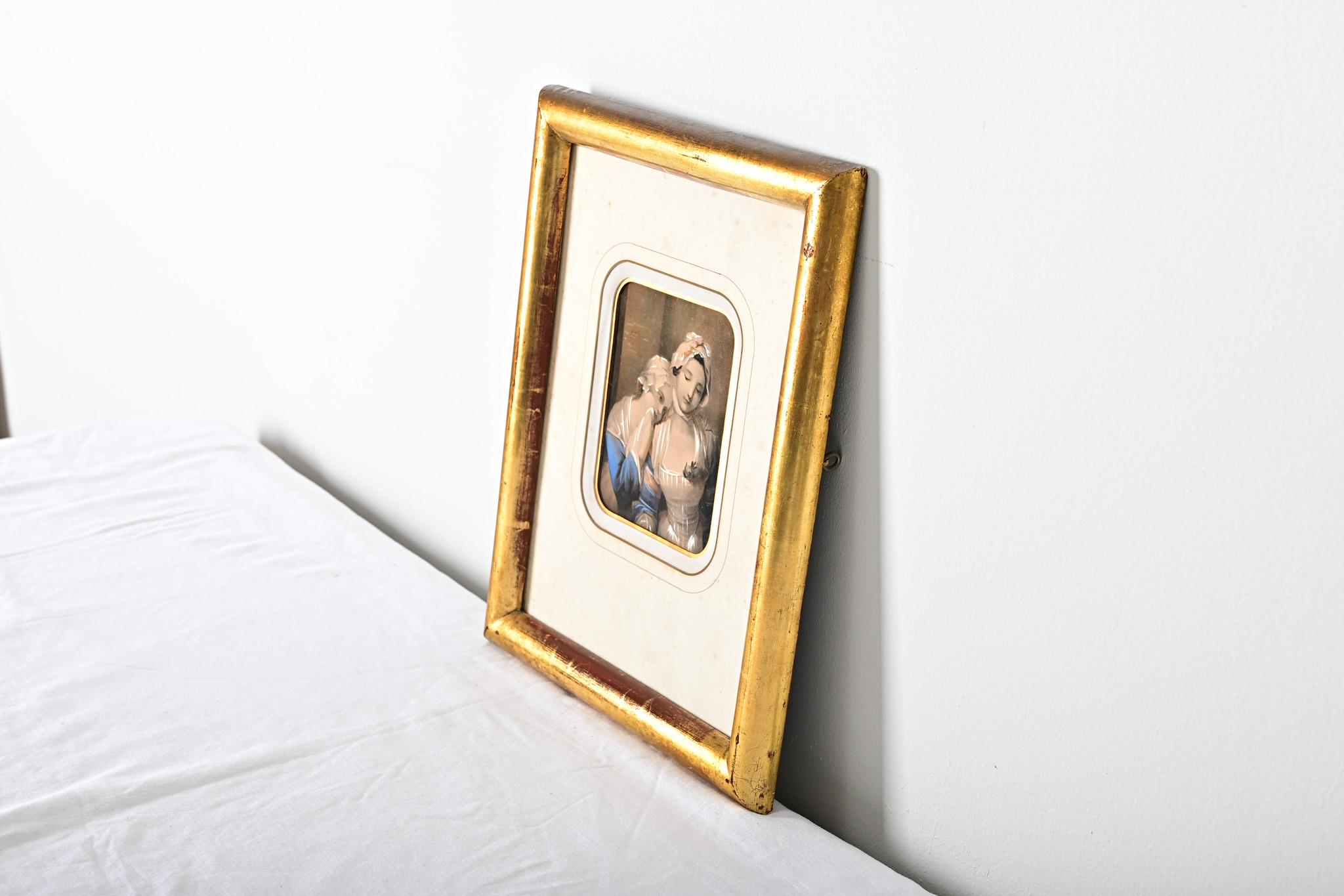 French 19th Century Framed Hand Colored Lithograph For Sale 1