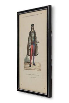 French 19th-Century Framed Lithograph of Charles d'Amboise, Lord of Chaumont