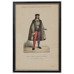 French 19th-Century Framed Lithograph of Charles d
Amboise, Lord of Chaumont in