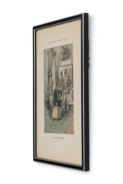 French 19th-Century Framed Lithograph of King Henry III in Renaissance Attire