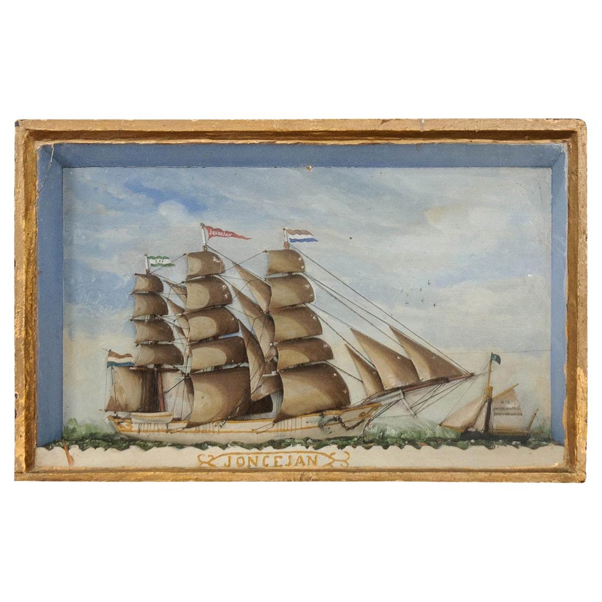 French 19th Century Framed Nautical Diorama
