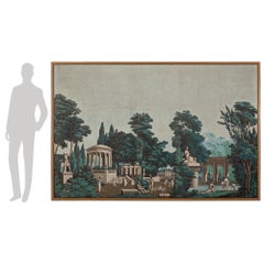French 19th Century Framed Wallpaper Wall Decor