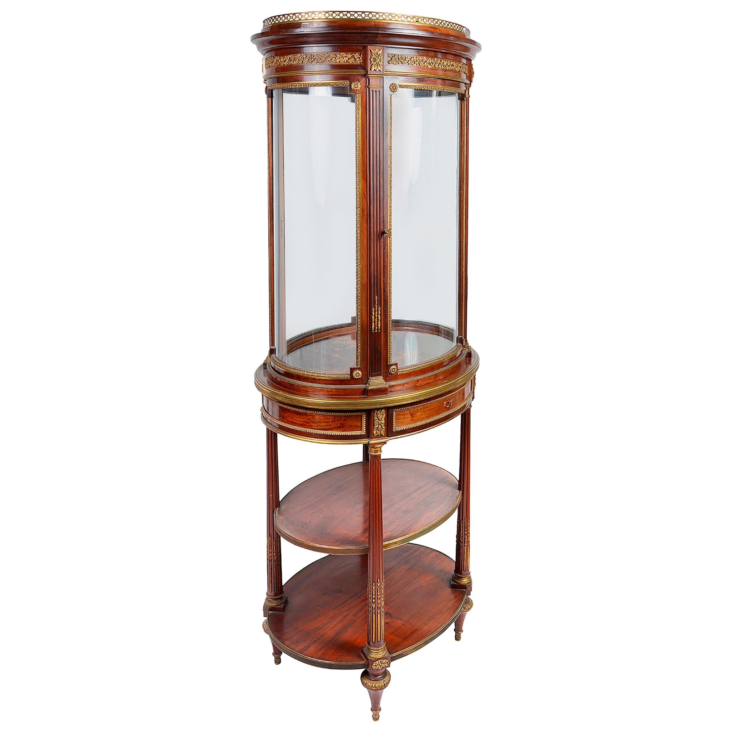 French 19th Century Free Standing Vitrine/ Display Cabinet, Edwards and Roberts For Sale