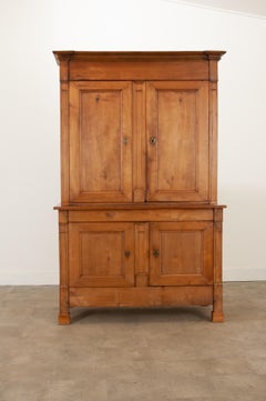 Buffet français A Deux Corps en bois fruitier du 19ème siècle