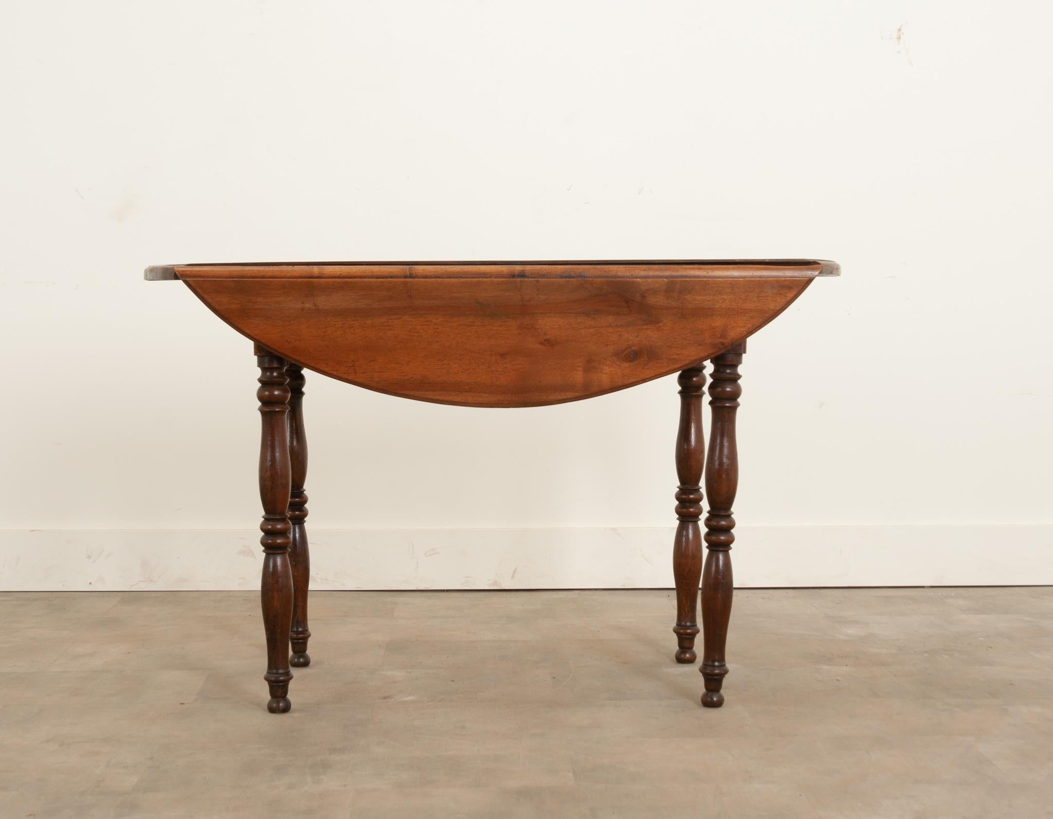 French 19th Century Fruitwood Drop Leaf Table 6