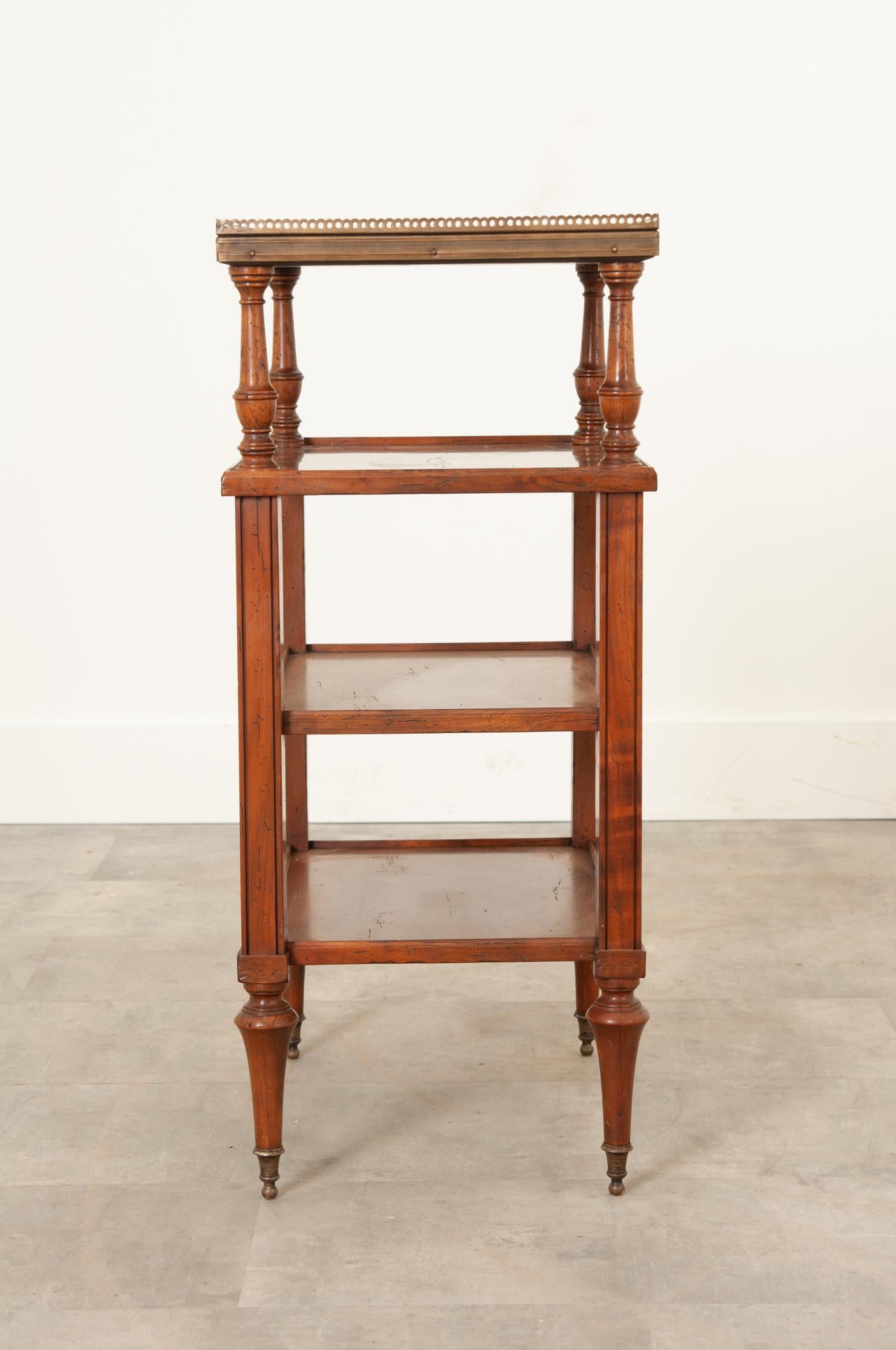 Brass French 19th Century Fruitwood Etagere