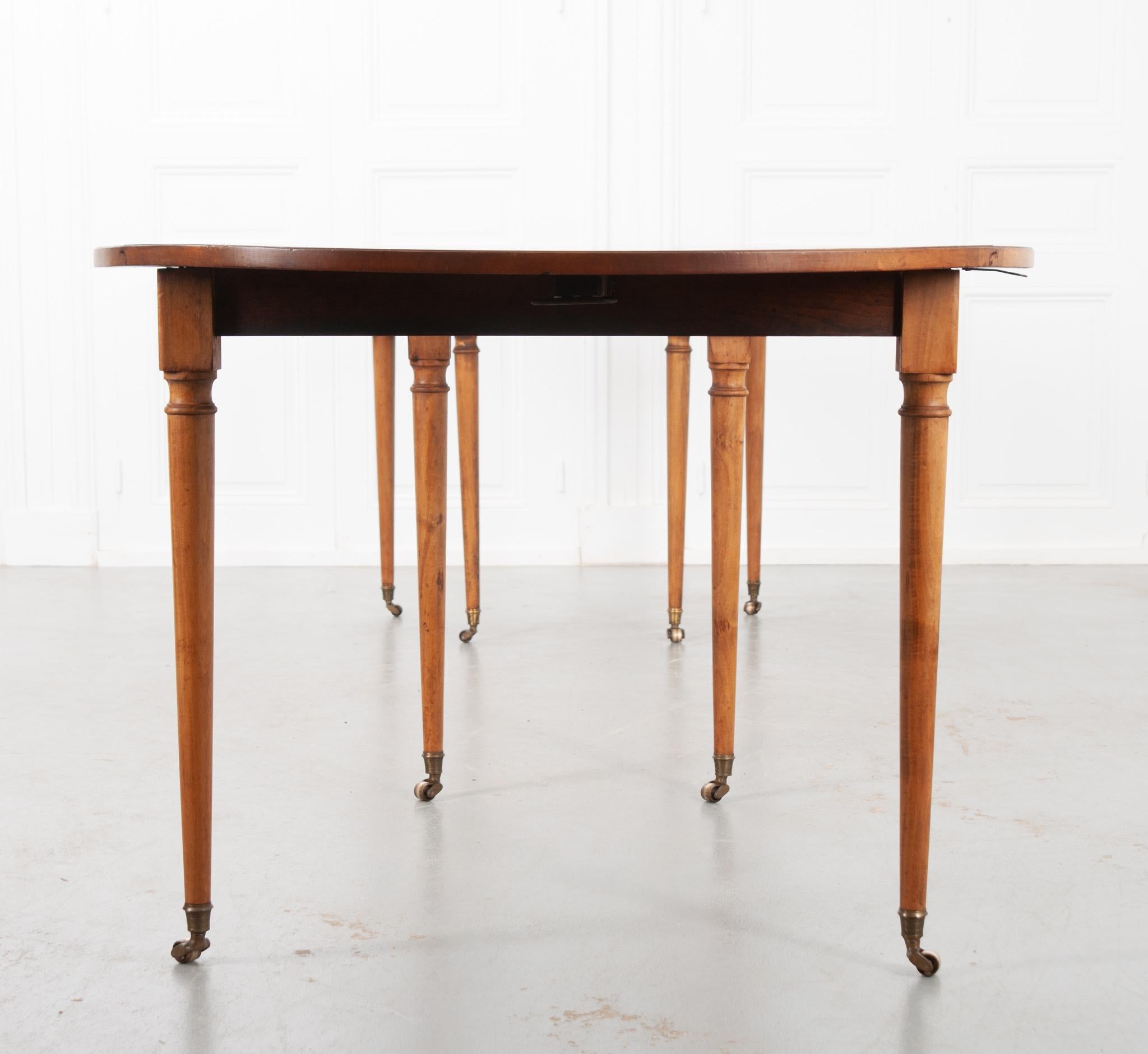 French Provincial French 19th Century Fruitwood Extending Drop Leaf Dining Table