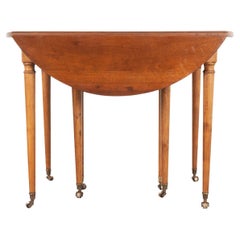 French 19th Century Fruitwood Extending Drop Leaf Dining Table