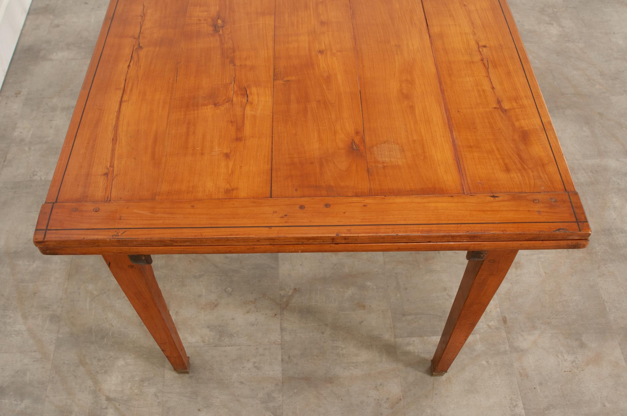 Hand-Crafted French 19th Century Fruitwood Extending Table