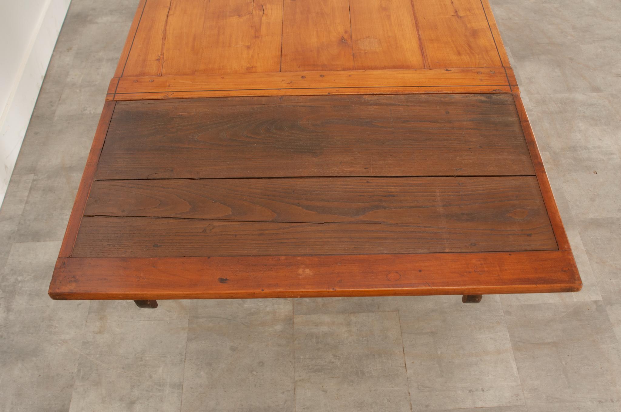 Metal French 19th Century Fruitwood Extending Table