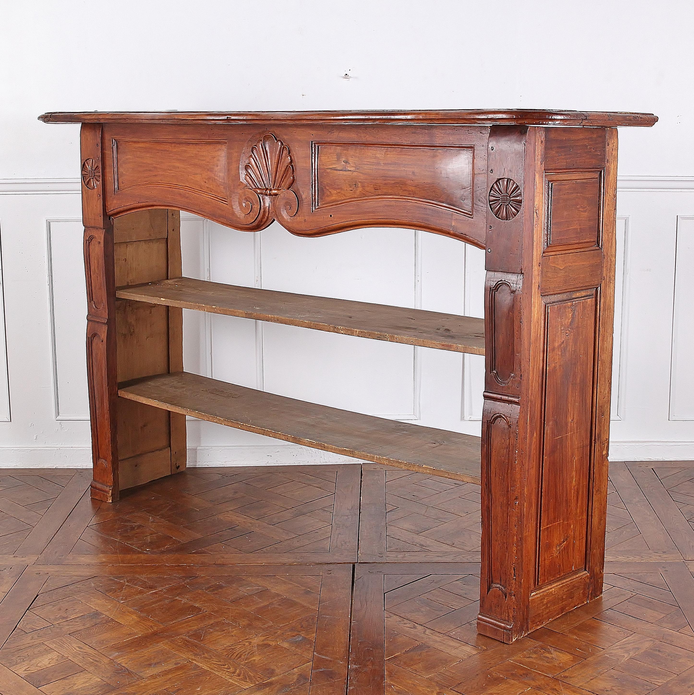 French 19th Century Fruitwood Mantle 1