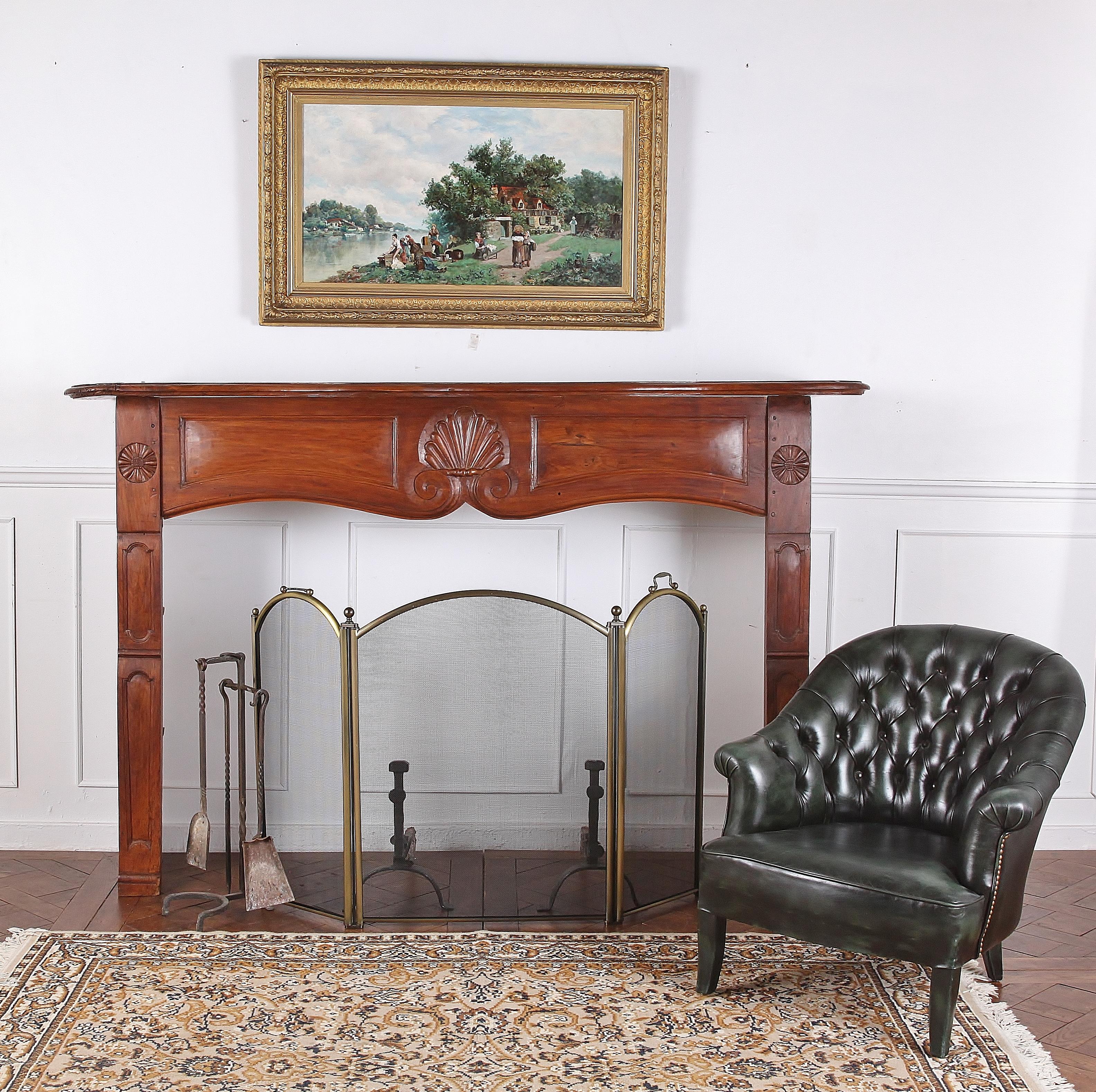 French 19th Century Fruitwood Mantle 3