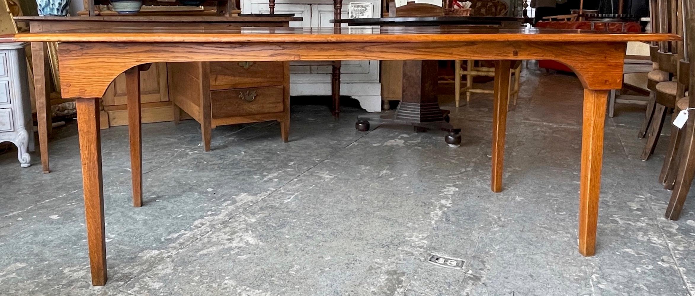 Here we have a beautiful 19th century French refectory table. Ot is handmade where it was assembled together by using pegs rather that nails. It is in very good condition considering its age and usage.