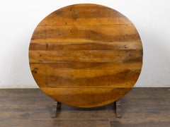 French 19th Century Fruitwood Tilt-Top Vendange Wine-Tasting Table
