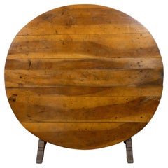 French 19th Century Fruitwood Tilt-Top Vendange Wine-Tasting Table