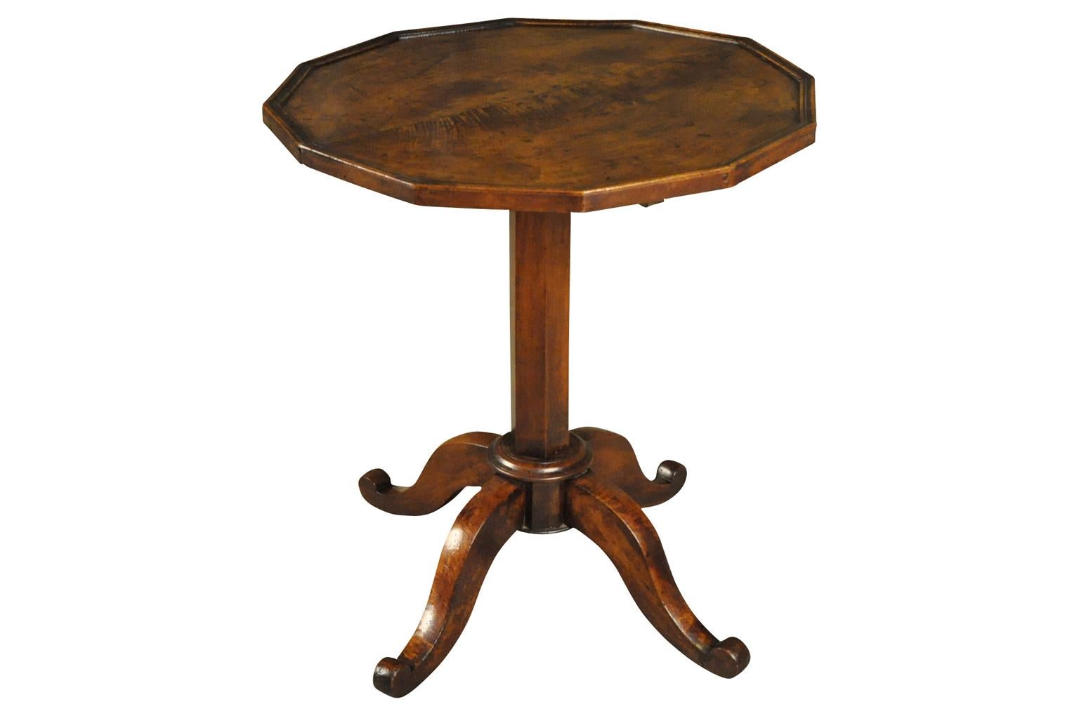 A very handsome later 19th century Gueridon - side table from the South of France. Wonderfully constructed in beautiful walnut. Lovely patina.