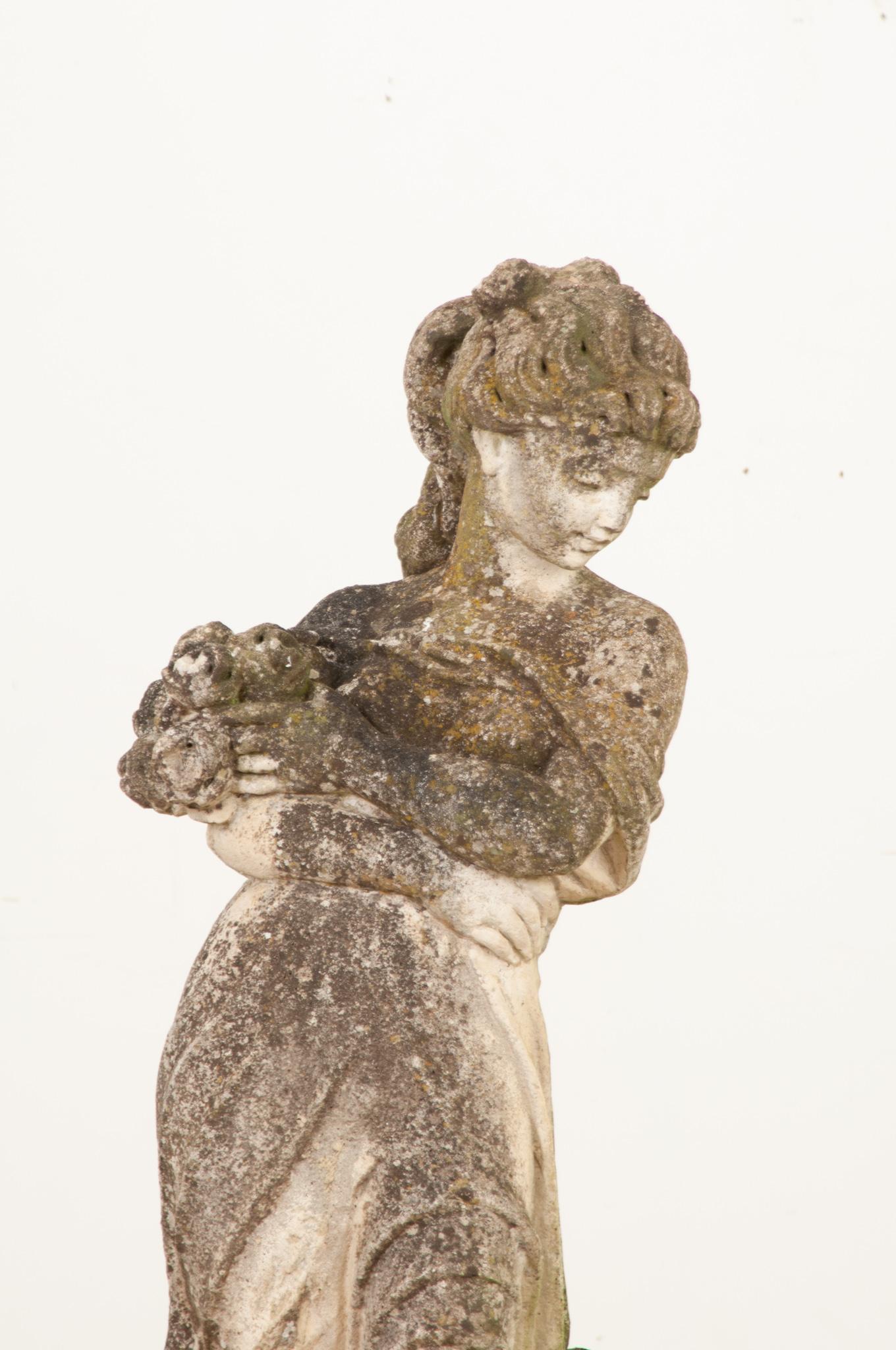 Other French 19th Century Garden Statue of a Maiden For Sale