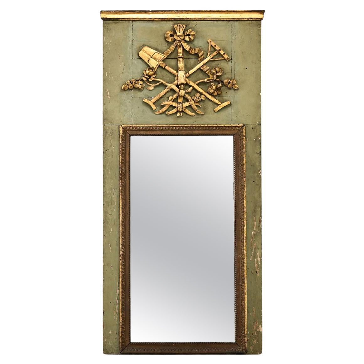 Miroir Trumeau de jardinier français du 19ème siècle en vente