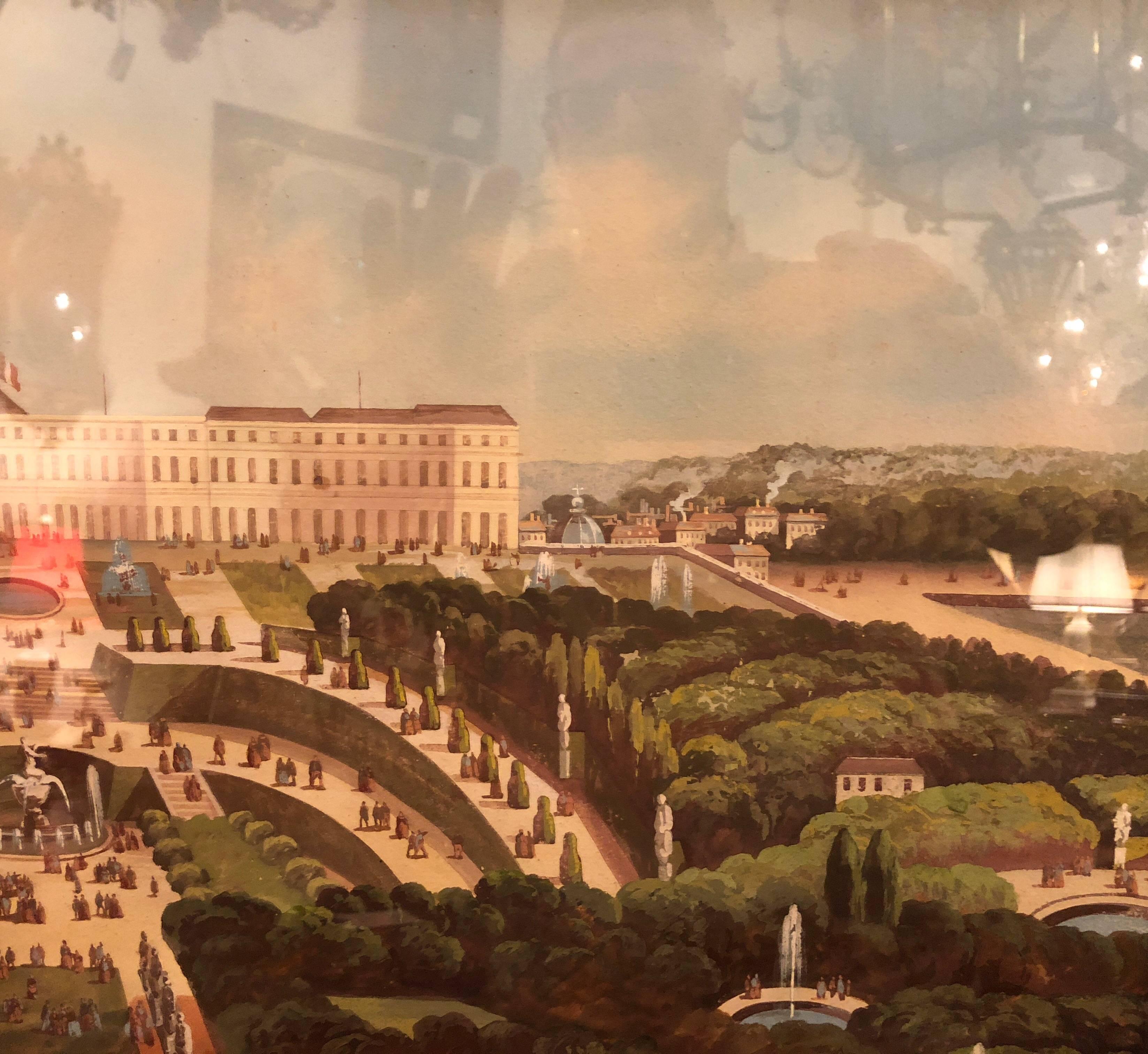 French 19th Century Gouache of Versailles 1