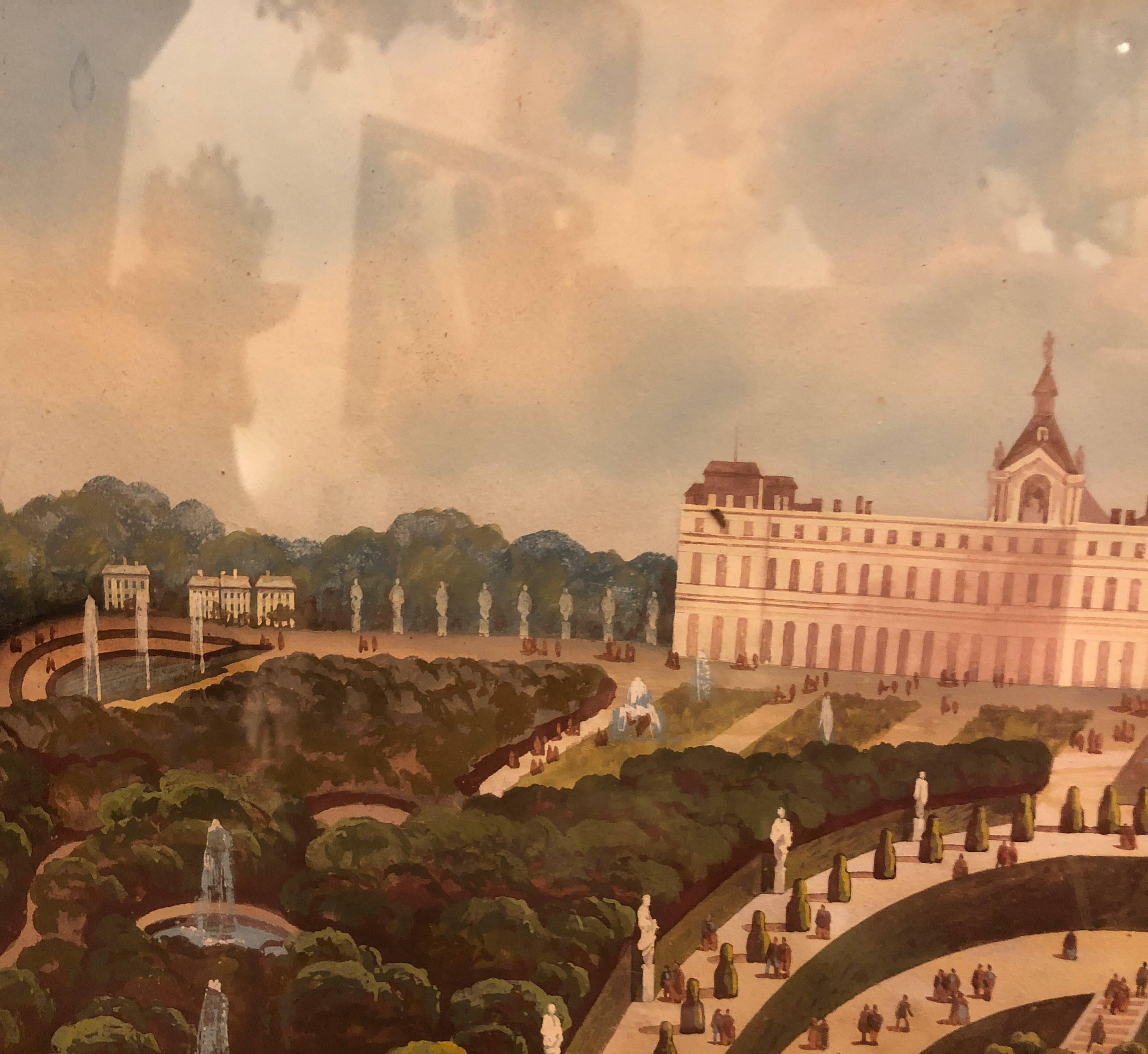 French 19th Century Gouache of Versailles 2