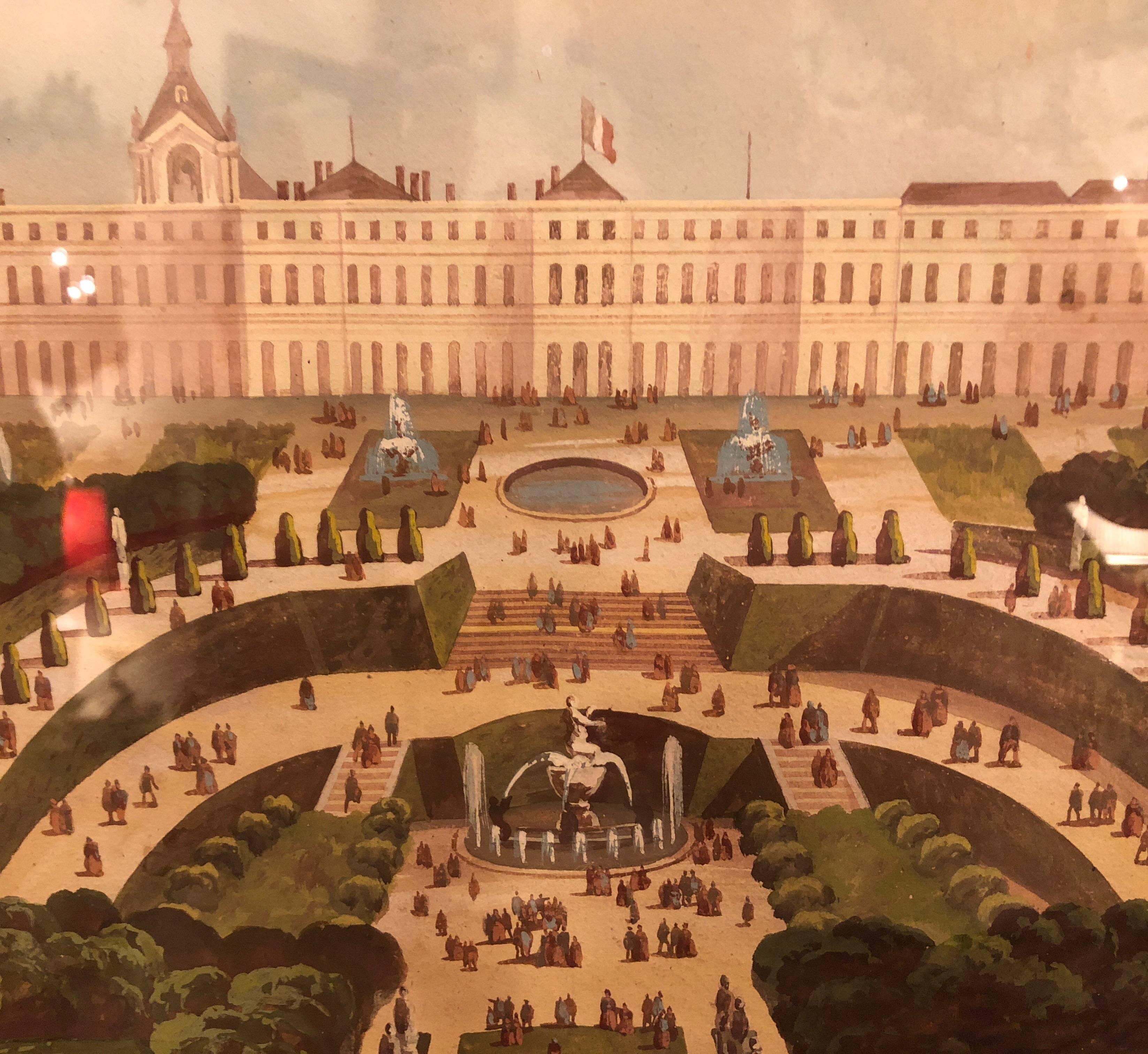 French 19th Century Gouache of Versailles 3