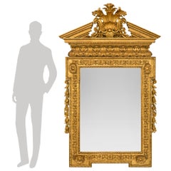 French 19th Century George I Carved Giltwood Mirror
