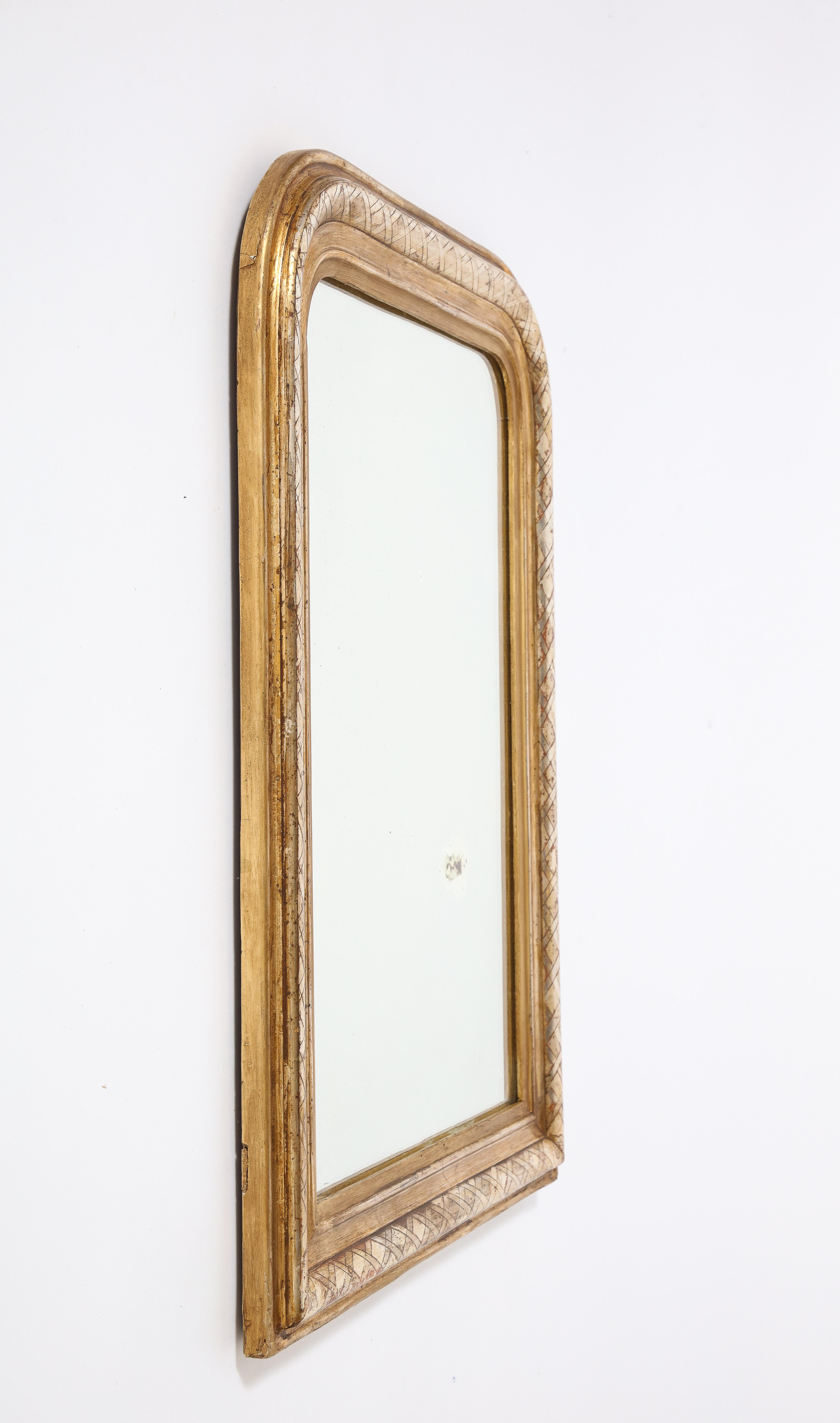 French 19th Century Gilded and Carved Wall Mirror, France, circa 1850 For Sale 6
