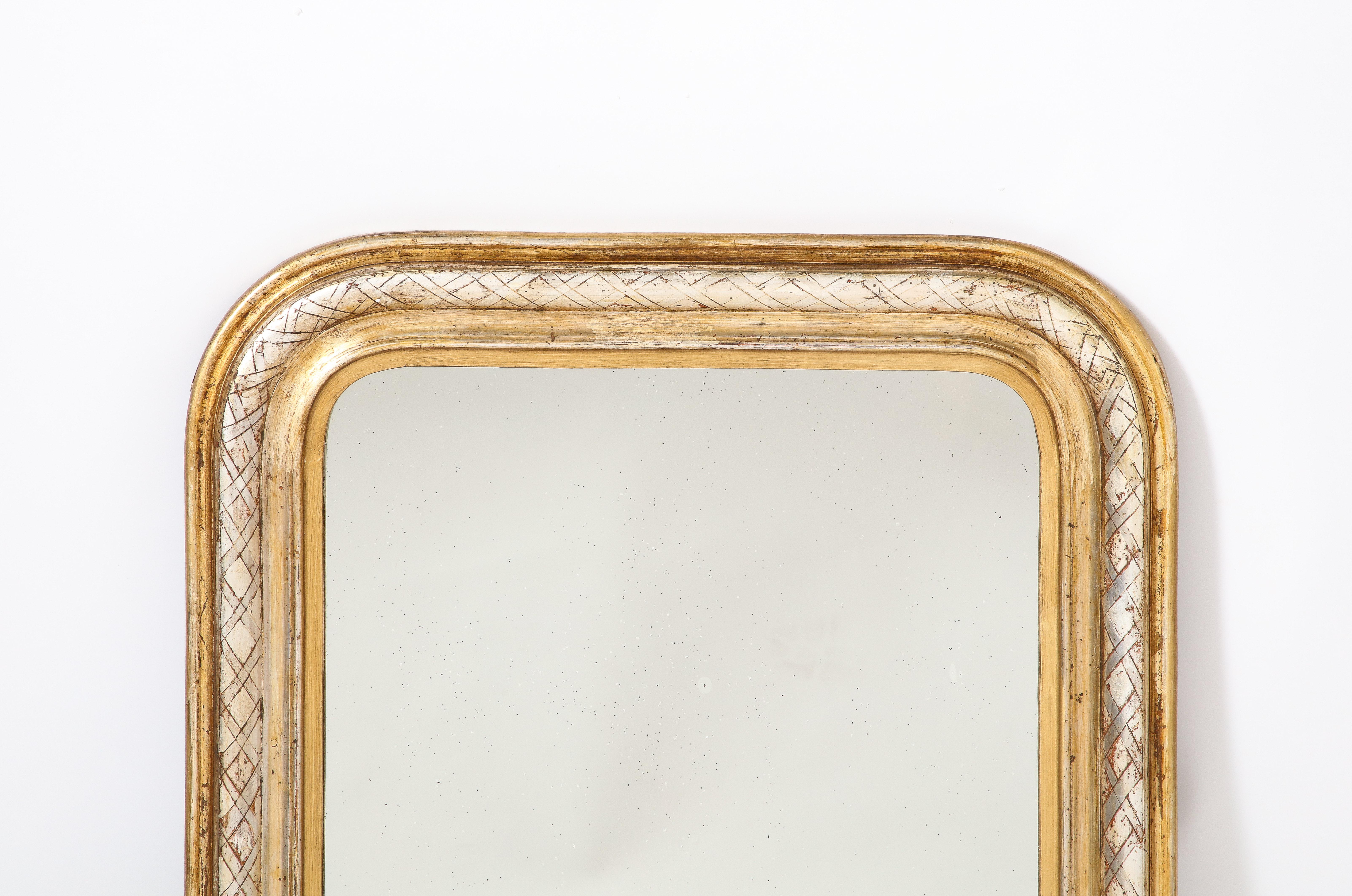 French 19th Century Gilded and Carved Wall Mirror, France, circa 1850 For Sale 8