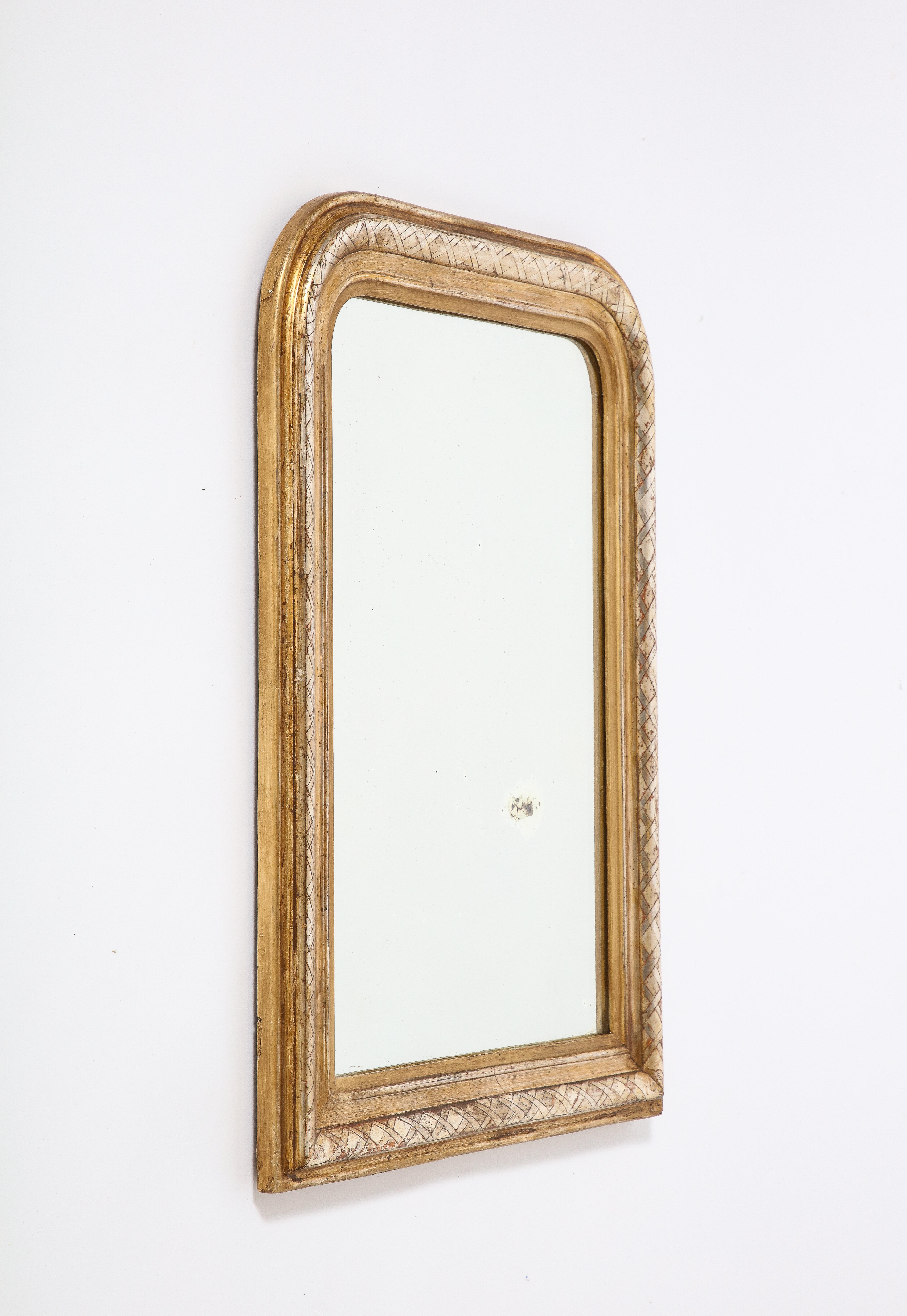 Louis Philippe French 19th Century Gilded and Carved Wall Mirror, France, circa 1850 For Sale